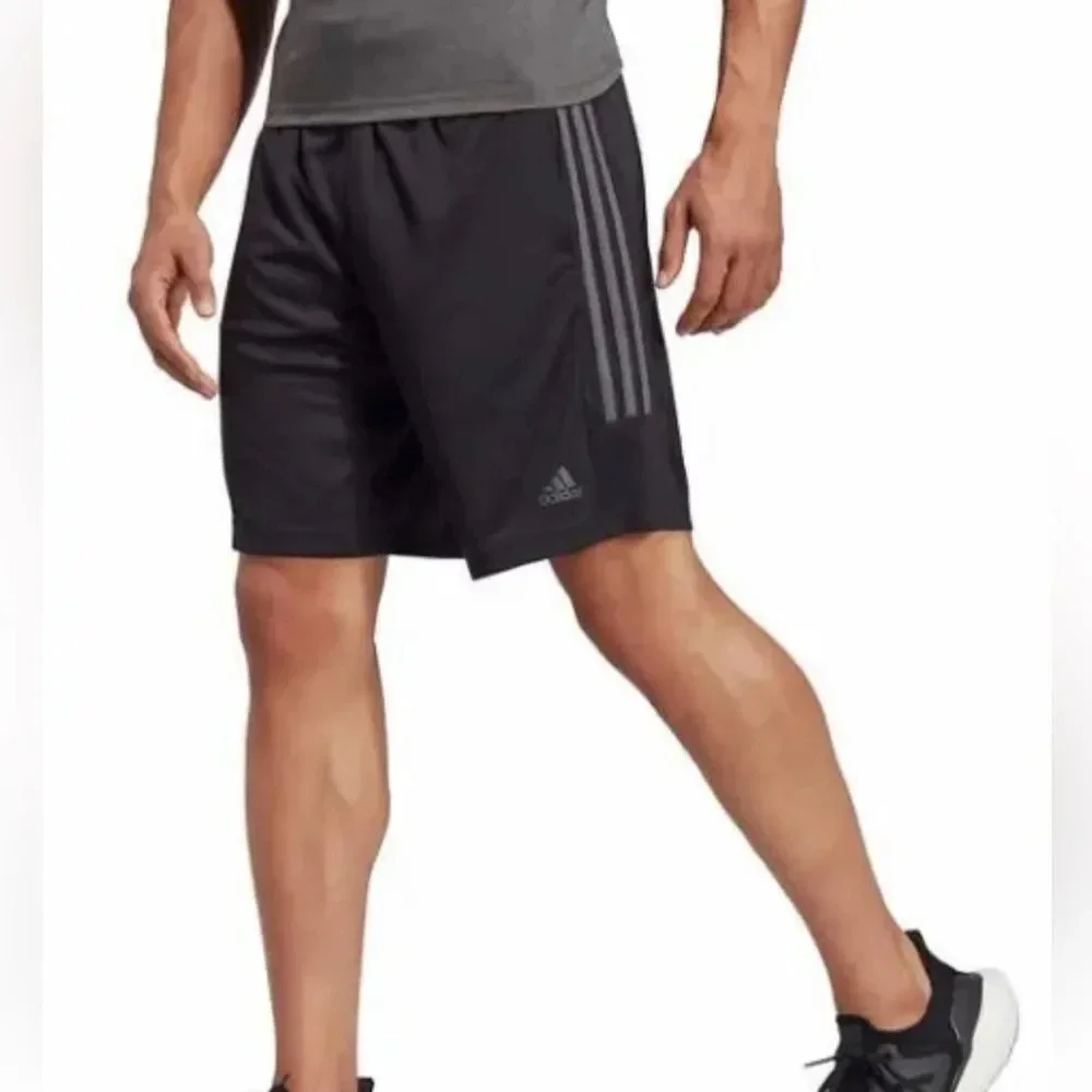 ADIDAS Men's 3-Stripe Logo 2-Zipper Pocket Shorts 3 Pair Black Blue Gray…